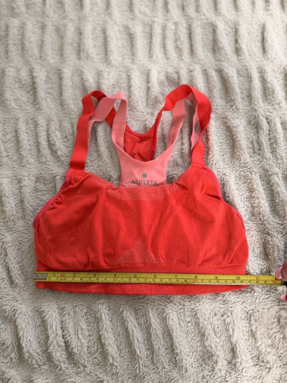 Athleta Coral Pink Racerback Sports Bra Size XS - Picture 6 of 6